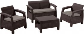 Комплект мебели Корфу сет (Corfu set) коричневый - серо-бежевый * в Ялуторовске - yalutorovsk.ok-mebel.com | фото