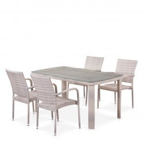 Комплект плетеной мебели T256C/Y376C-W85 Latte (4+1) + подушки на стульях в Ялуторовске - yalutorovsk.ok-mebel.com | фото