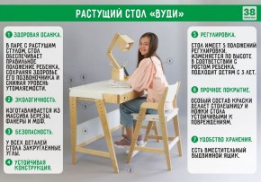 Комплект растущий стол и стул с чехлом 38 попугаев «Вуди» (Белый, Белый, Беж) в Ялуторовске - yalutorovsk.ok-mebel.com | фото 1