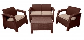 Комплект уличной мебели Yalta Premium Terrace Set (Ялта) шоколадый (+подушки под спину) в Ялуторовске - yalutorovsk.ok-mebel.com | фото 1