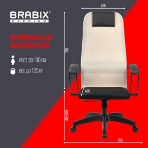 Кресло BRABIX PREMIUM "Ultimate EX-800" пластик, плотная двойная сетка Х2, черное/бежевое, 532916 в Ялуторовске - yalutorovsk.ok-mebel.com | фото 6