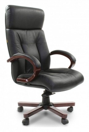 Кресло для руководителя Chairman 421 черный/орех темный, черный в Ялуторовске - yalutorovsk.ok-mebel.com | фото 1