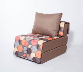Кресло-кровать бескаркасное Харви (коричневый-геометрия браун) в Ялуторовске - yalutorovsk.ok-mebel.com | фото