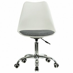 Кресло стул BRABIX "Eames MG-310 CH", хром, пластик белый, ткань серая, 532924 в Ялуторовске - yalutorovsk.ok-mebel.com | фото