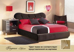 Кровать 1400 Феодосия со стразами в ткани "Конфетти кофе" (коричневый) серия Норма (+основание на опорах) в Ялуторовске - yalutorovsk.ok-mebel.com | фото
