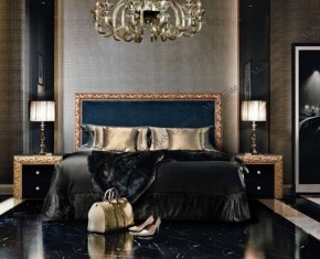 Кровать 2-х спальная (1,8 м) Тиффани Premium черная/золото с мягким элементом (Антрацит) с подъемным механизмом (ТФКР180-3[3](П) в Ялуторовске - yalutorovsk.ok-mebel.com | фото 2