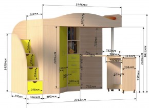 Кровать-чердак Юниор 4 (800*1900) в Ялуторовске - yalutorovsk.ok-mebel.com | фото 3