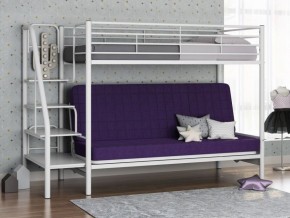 Кровать двухъярусная с диваном "Мадлен-3" (Белый/Фиолетовы) в Ялуторовске - yalutorovsk.ok-mebel.com | фото
