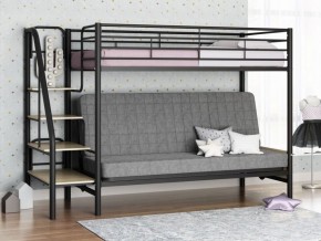 Кровать двухъярусная с диваном "Мадлен-3" (Черный/Серый) в Ялуторовске - yalutorovsk.ok-mebel.com | фото 1