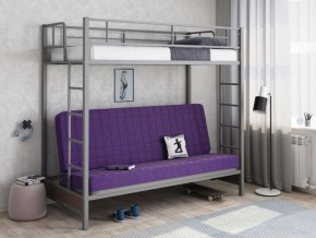 Кровать двухъярусная с диваном "Мадлен" (Серый/Фиолетовый) в Ялуторовске - yalutorovsk.ok-mebel.com | фото