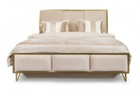 Кровать Lara 1600 с мягким изголовьем + основание (белый глянец) в Ялуторовске - yalutorovsk.ok-mebel.com | фото