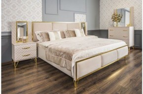 Кровать Lara 1800 с мягким изголовьем + основание (бежевый глянец) в Ялуторовске - yalutorovsk.ok-mebel.com | фото 3