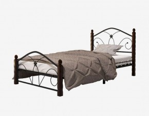 Кровать "Селена 1" Черная (900*2000) (ножки-шоколад) с коваными элементами в Ялуторовске - yalutorovsk.ok-mebel.com | фото 2