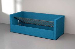 Кровать с ПМ (арт.030) (с/м 900*2000мм) (б/матр), ткань синяя в Ялуторовске - yalutorovsk.ok-mebel.com | фото 2