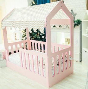 Кровать-домик без ящика 800*1600 (Розовый) в Ялуторовске - yalutorovsk.ok-mebel.com | фото