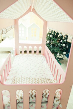 Кровать-домик без ящика 800*1600 (Розовый) в Ялуторовске - yalutorovsk.ok-mebel.com | фото 3