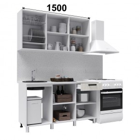 Кухня ДИОР 1500 (Белый/Дуб Крафт белый) в Ялуторовске - yalutorovsk.ok-mebel.com | фото 2