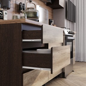 Кухня Энигма 1.6 м (венге/дуб каньон) в Ялуторовске - yalutorovsk.ok-mebel.com | фото 2