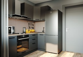 Кухня угловая Антрацит 2200х1000 (Стол. 38мм) в Ялуторовске - yalutorovsk.ok-mebel.com | фото