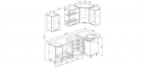 Кухня угловая Антрацит 2200х1000 (Стол. 38мм) в Ялуторовске - yalutorovsk.ok-mebel.com | фото 2