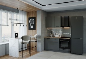 Кухонный гарнитур Антрацит 1600 (Стол. 26мм) в Ялуторовске - yalutorovsk.ok-mebel.com | фото