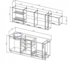 Кухонный гарнитур Антрацит 2550 (Стол. 38мм) в Ялуторовске - yalutorovsk.ok-mebel.com | фото 3