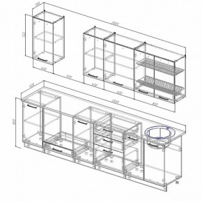 Кухонный гарнитур Антрацит 2800 (Стол. 26мм) в Ялуторовске - yalutorovsk.ok-mebel.com | фото 2