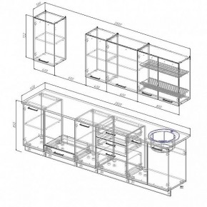 Кухонный гарнитур Антрацит 2800 (Стол. 38мм) в Ялуторовске - yalutorovsk.ok-mebel.com | фото 3