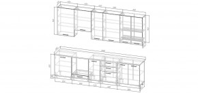 Кухонный гарнитур Меренга 3000 h950 (Стол. 38мм) в Ялуторовске - yalutorovsk.ok-mebel.com | фото 2