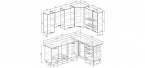 Кухонный гарнитур Старое Дерево 2200*1600 h950 (Стол. 38мм) в Ялуторовске - yalutorovsk.ok-mebel.com | фото 2