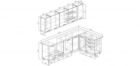 Кухонный гарнитур Умбра 2600*1600 (Стол. 38мм) в Ялуторовске - yalutorovsk.ok-mebel.com | фото 2
