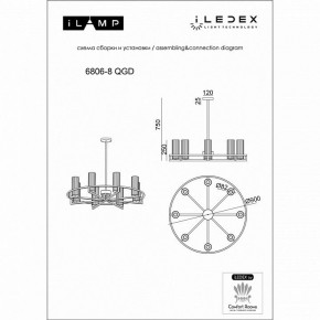 Люстра на штанге iLamp Evolution 6806-8 QGD в Ялуторовске - yalutorovsk.ok-mebel.com | фото 2