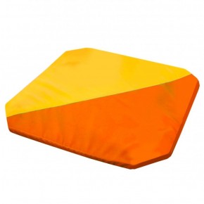 Мат гимнастический 1,3x1,3x0,05м складной скошенные углы цв.оранжевый-желтый в Ялуторовске - yalutorovsk.ok-mebel.com | фото