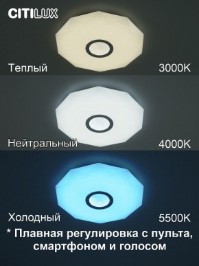 Накладной светильник Citilux Диамант Смарт CL713A30G в Ялуторовске - yalutorovsk.ok-mebel.com | фото 4
