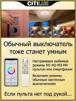 Накладной светильник Citilux Диамант Смарт CL713A30G в Ялуторовске - yalutorovsk.ok-mebel.com | фото 6
