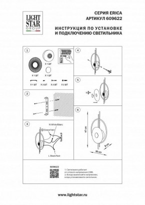 Накладной светильник Lightstar Erica 609622 в Ялуторовске - yalutorovsk.ok-mebel.com | фото 4
