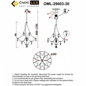 Подвесная люстра Omnilux Perelli OML-29603-30 в Ялуторовске - yalutorovsk.ok-mebel.com | фото 10