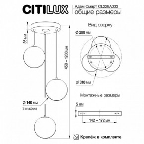 Подвесной светильник Citilux Адам Смарт CL228A033 в Ялуторовске - yalutorovsk.ok-mebel.com | фото 9