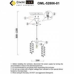 Подвесной светильник Omnilux Cavriglia OML-52806-01 в Ялуторовске - yalutorovsk.ok-mebel.com | фото 9