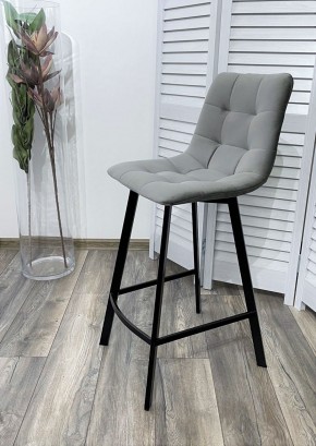 Полубарный стул CHILLI-QB SQUARE светло-серый #26, велюр / черный каркас (H=66cm) М-City в Ялуторовске - yalutorovsk.ok-mebel.com | фото 2