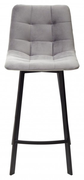 Полубарный стул CHILLI-QB SQUARE светло-серый #26, велюр / черный каркас (H=66cm) М-City в Ялуторовске - yalutorovsk.ok-mebel.com | фото 3