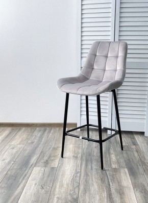 Полубарный стул ХОФМАН, цвет H-09 Светло-серый, велюр / черный каркас H=63cm М-City в Ялуторовске - yalutorovsk.ok-mebel.com | фото 2