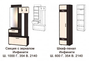 ИНФИНИТИ Прихожая (Секция с зеркалом + шкаф-пенал) в Ялуторовске - yalutorovsk.ok-mebel.com | фото 3