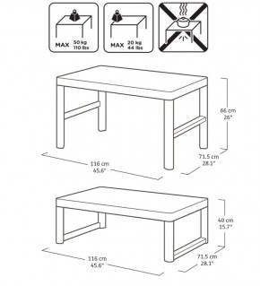 Раскладной стол Лион с регулируемой высотой столешницы (Lyon rattan table) графит (h400/650) в Ялуторовске - yalutorovsk.ok-mebel.com | фото 3