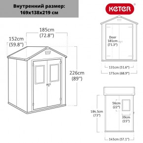 Сарай Манор 6*5 TWF (два окна на фасаде) MANOR 6x5 DD (two windows at the front) в Ялуторовске - yalutorovsk.ok-mebel.com | фото 2