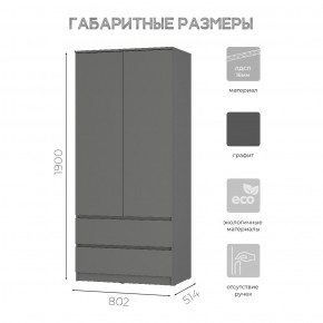 Шкаф 2-х створчатый Симпл ШК-03 (графит) в Ялуторовске - yalutorovsk.ok-mebel.com | фото 6