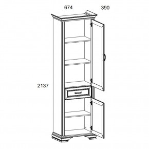 Шкаф 2D1S, MONAKO, цвет Сосна винтаж/дуб анкона в Ялуторовске - yalutorovsk.ok-mebel.com | фото 3