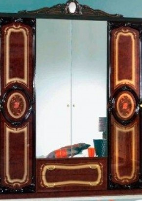 Шкаф 4-х дверный с зеркалами (01.144) Роза (могано) в Ялуторовске - yalutorovsk.ok-mebel.com | фото 1