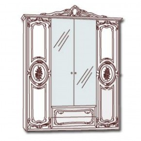 Шкаф 4-х дверный с зеркалами (01.144) Роза (могано) в Ялуторовске - yalutorovsk.ok-mebel.com | фото 3