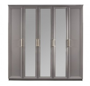Шкаф 5-ти ств с зеркалами Мокко (серый камень) в Ялуторовске - yalutorovsk.ok-mebel.com | фото 2